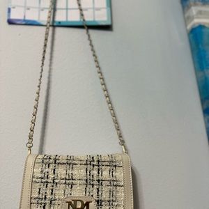 Badgley Mischka Women's Tweed Crossbody Bag - Off White